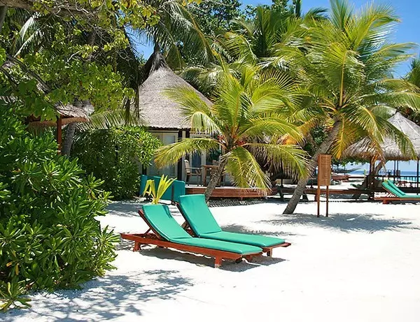 Strandstole i hvidt sand