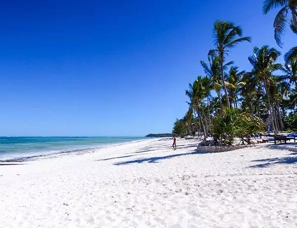 Lækker hvid sandstrand fra øen Zanzibar