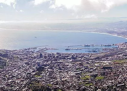 Cape Town set fra luften